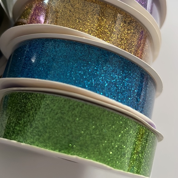 5 pcs Adhesive Glitter Ribbon Tape 6.6 ft x 0.9" in (2m x 2.2 cm) / Roll - Picture 4 of 8